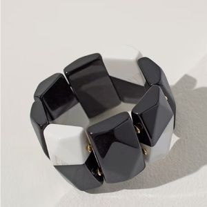 Chico’s Black and White Stretch Bracelet